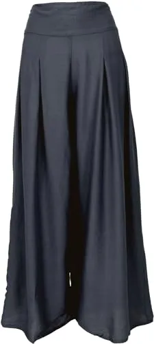 GURU SHOP Boho Hosenrock, Weite Sommerhose - Anthrazit, Damen, Synthetisch, Size:S/M