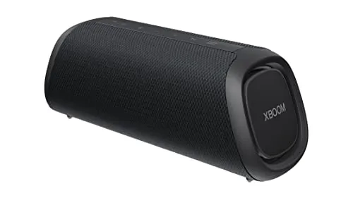 LG XBOOM Go DXG7 - Tragbarer Bluetooth-Lautsprecher mit 40 Watt - Tragbarer Bluetooth-Lautsprecher mit 40 Watt Leistung und IP67-Spritzwasserschutz. Genieße 24 Stunden Akkulaufzeit und Sprachsteuerung via Google Assistant und Siri.