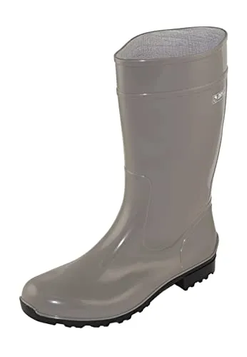 Regenliebe de Störtregen Gummistiefel Basic - Leichter hoher Stiefel in Grau/Silber 42 EU - Gummistiefel für Damen, ideal für nasses Wetter, leicht und bequem mit 2 cm Blockabsatz für optimalen Tragekomfort.