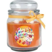 HS Candle Duftkerze & Glas Geburtstag Honigmelone Orange in orange von HS Candle