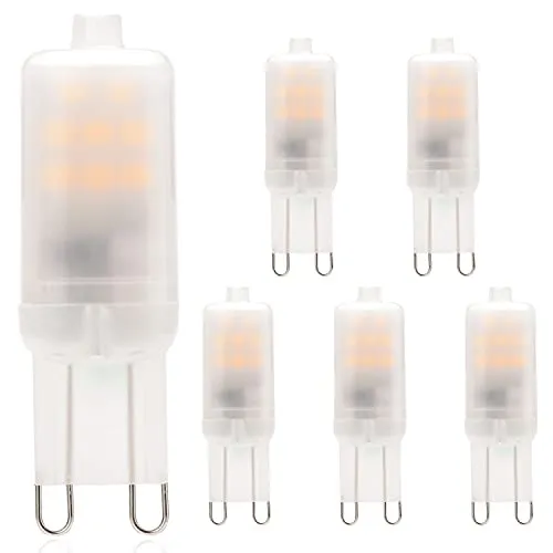 Cxyemt G9 LED Lampen 2W Ersatz Für 15W 20W Halogenlampe, 2700K Warmweiß Energiesparlampe, AC 220-240V G9 Mini LED Leuchtmittel Glühlampe, Kein Flackern, Nicht Dimmbar, 5er Pack