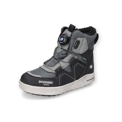 Dockers by Gerli Stiefel grau|schwarz 31 EU - Wanderschuhe mit modernem Color-Blocking-Design, ideal für Outdoor-Aktivitäten und den Alltag, ausgestattet mit bequemem Schnellschnürsystem und runder Kappe.