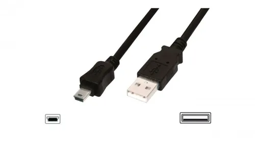 Kabel połączeniowy miniUSB 2.0 /Canon/ Typ USB A/miniUSB B(5pinów), M/M czarny 3