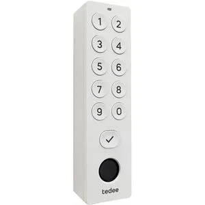 Tedee Keypad Pro - Weiß - Smart Home-Beleuchtungskits & -hubs, sicherer schlüsselloser Zugang mit individueller PIN-Eingabe und einfacher Montage ohne Bohren.