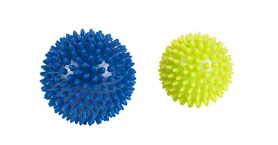 X MASSAGEBÄLLE MASSAGE BÄLLE BALL NOPPEN BLAU LEMON 90MM + 75MM FITNESSBALL 2