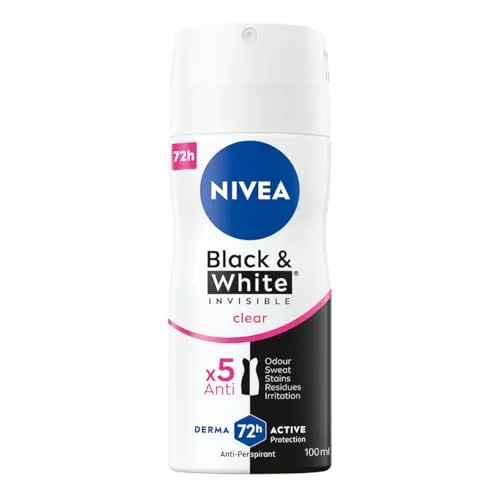 NIVEA Black&White Invisible Clear Antitranspirant Spray, 100ml