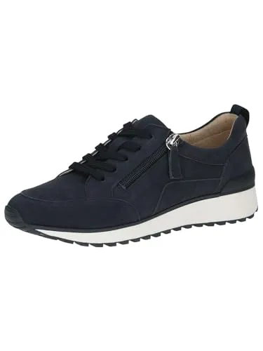 CAPRICE Damen Sneaker flach aus Leder mit Reißverschluss, Blau (Ocean Suede) - Damen-Sneaker mit AIRMOTION Sohlentechnologie für optimale Zirkulation und Komfort. Hochwertiges Leder und Wechselfußbett sorgen für perfekten Sitz und individuelle Anpassung.