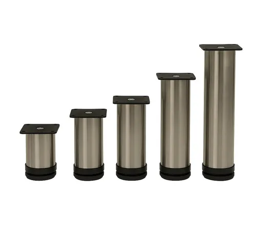 HOOZ Möbelfuß Sockelfuß höhenverstellbar Edelstahl gebürstet Ø50mm 4er Set 80–200mm, (Set, 4-St., 20 cm), in 4 verschiedenen Größen