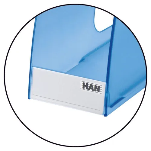 HAN 1611-64 Stehsammler Twin DIN A4 C4 - transluzent-blau, platzsparend und stylisch für Ihr Büro oder Zuhause