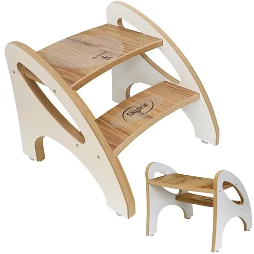 Skyline Tritthocker für Kinder – Multifunktionaler Tritt-Schemel mit Antirutschmatte - Tritthocker für Kinder, ideal für Badezimmer und Küche. Mit rutschfester Trittfläche und stabiler Konstruktion, unterstützt die Unabhängigkeit Ihres Kindes.