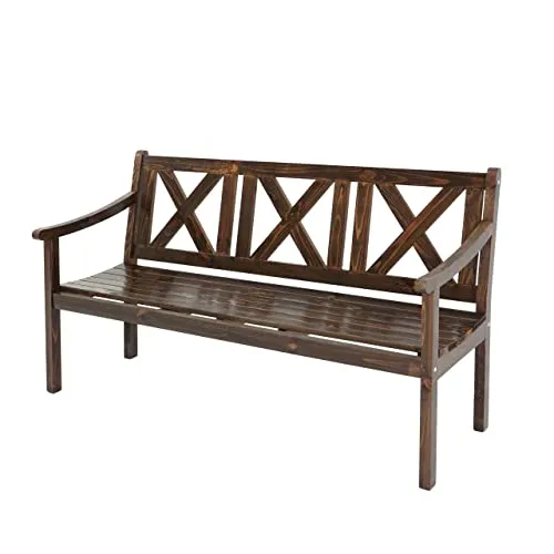 Mendler Gartenbank Kopenhagen, 3-Sitzer aus Massivholz - Robuste Gartenbank in Gastronomie-Qualität, aus europäischem Kiefernholz, mit Armlehnen für optimalen Sitzkomfort und einer hohen Belastbarkeit von 300 kg.