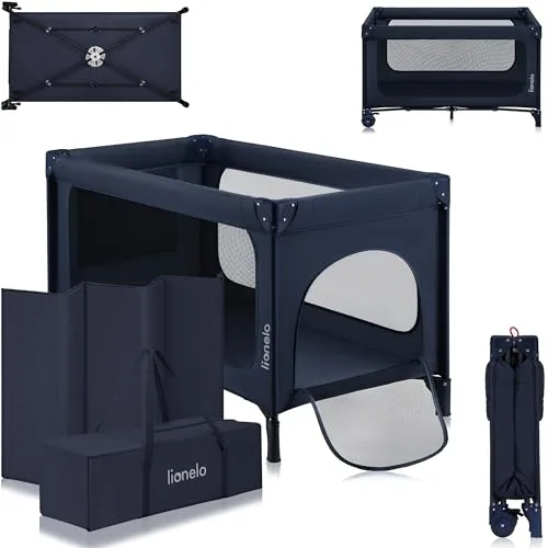 Lionelo Jasmin Easy Fold Reisebett für Kinder in blau von Lionelo