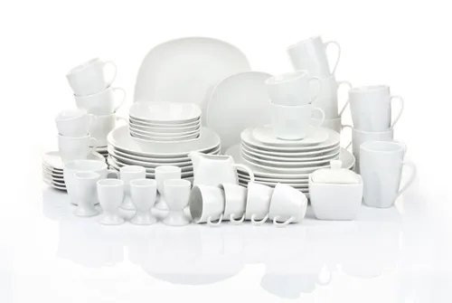 Retsch Arzberg Kombigeschirr 62-teilig für 6 Personen - Komplett-Service aus edlem Porzellan, mikrowellen- und spülmaschinenfest, ideal für alle Anlässe und perfekt für Familie und Freunde.