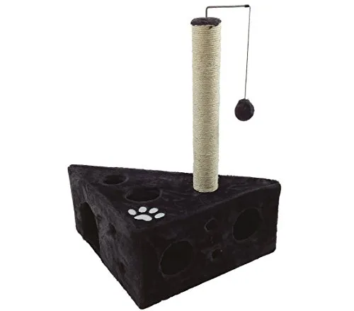 Dehner Kratzbaum Tammy - Platzsparender Spielbaum für Katzen - Katzenkratzbaum (68 x 45 cm) mit kuscheliger Plüsch-Höhle und Sisalstamm, ideal für kleine Wohnungen und bietet Spielvergnügen sowie Rückzugsorte für Ihre Katze.
