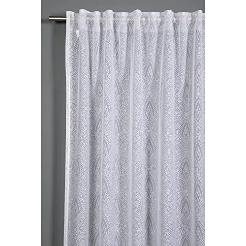 GARDINIA Gardine Schal Ausbrenner Grafik, 140x245 cm, transparent - Trendige Gardine mit verdeckten Schlaufen, ideal für stilvolle Fensterdekoration. Pflegeleicht bei 30°C und aus hochwertigem Mischgewebe für optimale Lichtdurchlässigkeit.