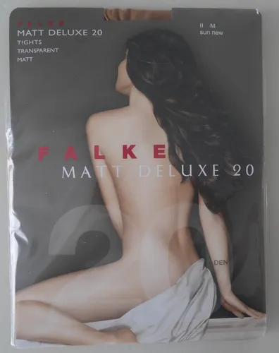 FALKE Damen Strumpfhose Matt Deluxe 20 DEN W Ti - Hochwertige transparente Feinstrumpfhose für festliche Anlässe, ideal für Ballerinas und Pumps; mit bequemem Bund und flacher Naht für perfekten Sitz ohne Druckstellen.