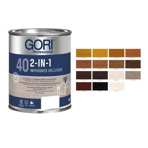 Produktbild 0,75L Gori 40 2in1 Holzlasur kastanie UV Schutz Holz Lasur Holzschutz