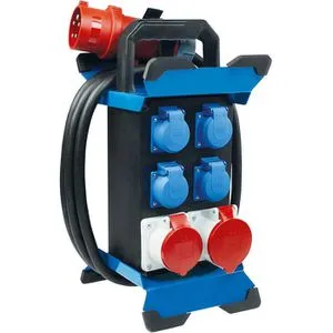 AS Schwabe CEE Stromverteiler IP44 STECKY 12 - 60962 - Robuster Baustromverteiler mit IP44 Schutz, ideal für den Einsatz auf Baustellen, sorgt für sichere Stromversorgung bei jedem Wetter.