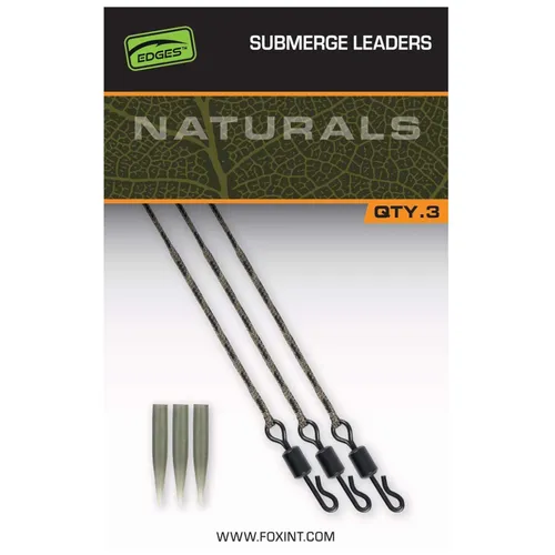 Fox Naturals Submerged Leaders 30Lb 75cm - 3 Vorfächer, Zubehör, Karpfenzubehör