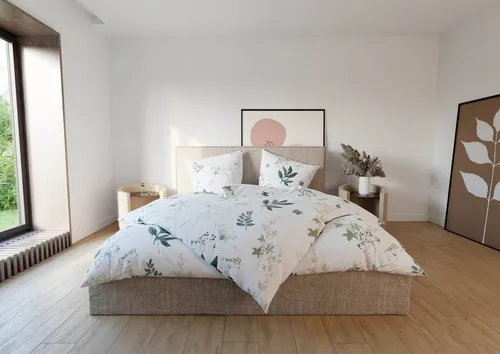 BETTWAESCHE-MIT-STIL Bettwäsche Mako Satin Bettwäsche Wildflowers, Mako-Satin, 2 teilig