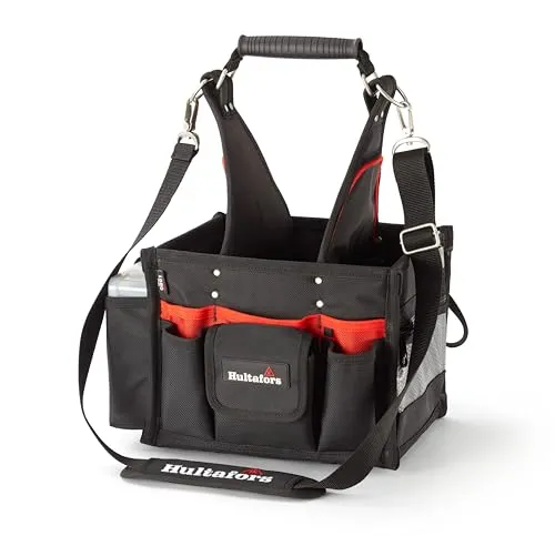 Werkzeugtasche für Elektriker mit 34 Fächern, Umhängegurt & Sortimentsbox von Hultafors I offene Werkzeugtasche mit drei Fächern & Taschen I 590150