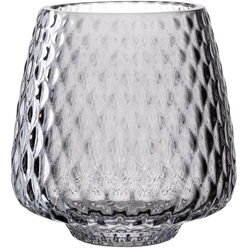 LEONARDO HOME GIULIA Tischlicht • 1 Stück • aus strukturiertem Glas • dekoratives Tischlicht • stimmungsvolle Beleuchtung • Wohn- und Essbereich • stilvoll • moderne Optik • Höhe 10 cm • grau • 055281