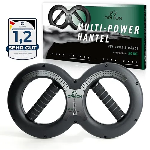 OPHION Multi Power Hantel | Handtrainer für effektives Krafttraining - Krafttraining Geräte für den Oberkörper: Die OPHION Hantel mit 20kg Widerstand bietet vielseitige Trainingsmöglichkeiten für Handgelenk, Unterarm und Brust – ideal für effektives Workout Zuhause oder im Freien.