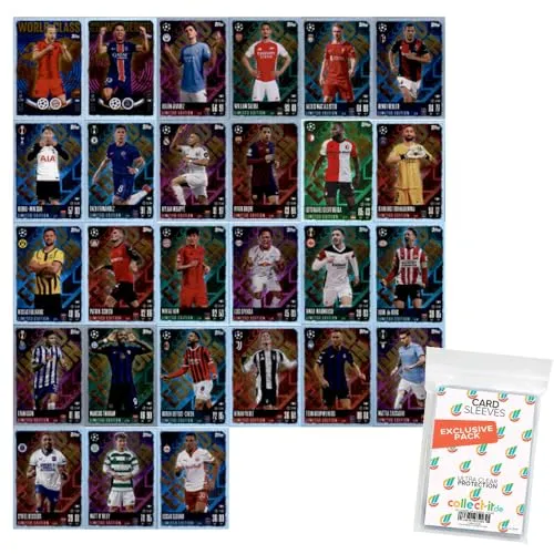 Bundle mit Match Attax Champions League 2024/25 - 27 Limitierte Trading Cards - Entdecken Sie das exklusive Bundle mit 27 limitierten Trading Cards der Champions League 2024/25, inklusive hochwertiger Hüllen von collect-it.de MY HOME OF CARDS + TOYS.