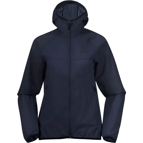 Bergans Vaagaa Windbreaker Jacket Women navy blue (557) XS - Outdoor Freizeitjacken für Damen, ideal für Wandern und Alltag, aus 100 % Recyclingpolyamid, wind- und wasserabweisend, leicht komprimierbar und umweltfreundlich mit bluesign APPROVED Siegel.