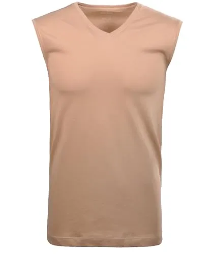 Ragman Herren Bodywear V-Neck 2er Pack - Gr. L, Light Skin - Sportunterhemden für Herren, aus hochwertiger Baumwolle für optimalen Tragekomfort und Atmungsaktivität.