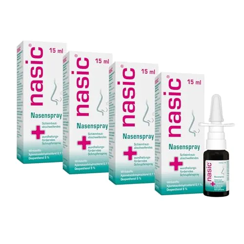 nasic® Nasenspray mit 2-in-1-Effekt | Bei Schnupfen | 4 x 15 ml
