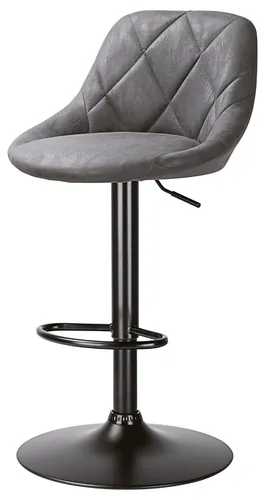 Barhocker Lounge gepolstert grau 49x103x47cm Polyester Eisen Hocker höhenverstellbar Tragkraft 150 Kg Barzubehör Barstuhl Stuhl Tresenhocker