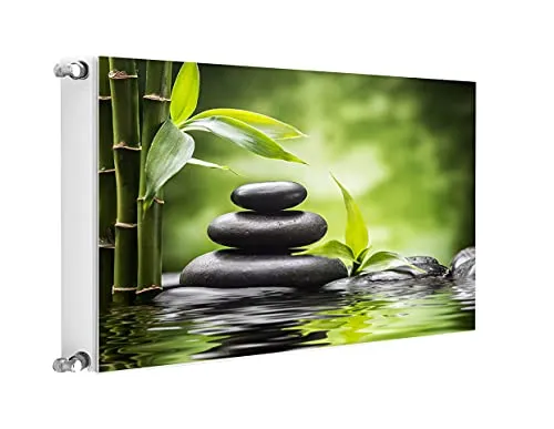 TMK ArtDeko Magnetische Heizkörperverkleidung Modernes Design Einfache Montage 80x60 Magnet Heizkörperabdeckung, Steine