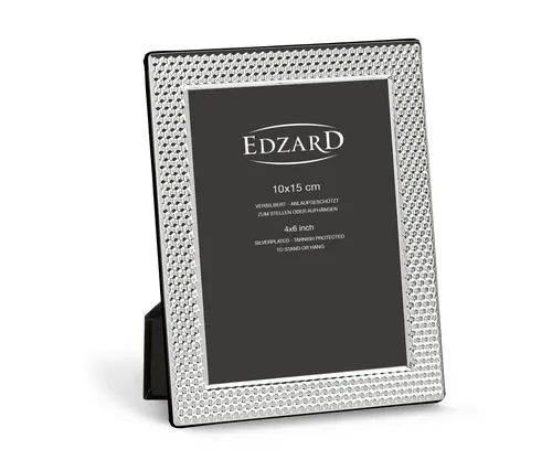 EDZARD Bilderrahmen Barletta, versilbert und anlaufgeschützt, für 10x15 cm Bilder – Fotorahmen