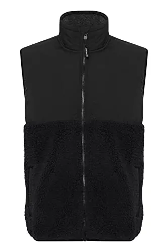 Project PRPietto Teddy Vest Herren Weste Fleece Outdoor Weste Teddyweste mit abgesetzten Brustbereich Stehkragen gefüttert Regular fit, Größe:L, Farbe:Black (194007) 11