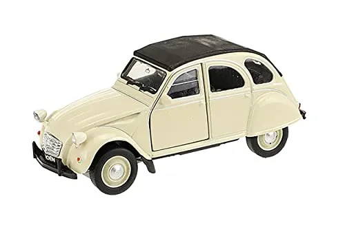 ECO Citroen 2CV mit Schiebedach Ente Modellauto Metall Modell Auto Spielzeugauto Fahrzeug Spielzeug Kinder Geschenk 4-Varianten 62 (Creme zu)