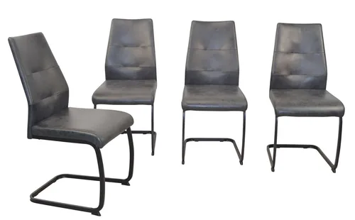 Schwingstuhl Esszimmerstuhl Schwingsessel Freischwinger Stuhl 4er-Set anthrazit