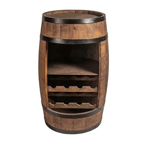 Creative Cooper Weinregal Weinkeller Mini Bar Schnapsschrank Weinfass Weinbar Weinbar 80 cm hoch Retro Bar Deko Fassmöbel (Wenge)