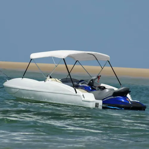 vidaXL 3-Bow Bimini Top Weiß 183x180x137 cm von vidaXL