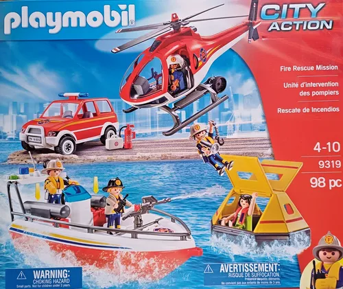 Playmobil City Action Club Fire/Rescue 9319 - Feuerrettungsmission - Rettungs-Spielset für Kinder ab 5 Jahren, fördert kreatives Spielen und Teamarbeit bei spannenden Feuerrettungsmissionen.