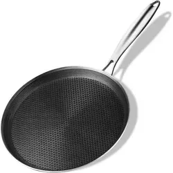Innerwell Crepe Pfanne 28 cm Edelstahl mit Antihaftbeschichtung - Vielseitige 28 cm Crêpe Pfanne aus Edelstahl mit hitzebeständigem Griff. Ideal für verschiedene Gerichte, leicht zu reinigen dank hochwertiger Antihaftbeschichtung und kompatibel mit allen Herdarten.