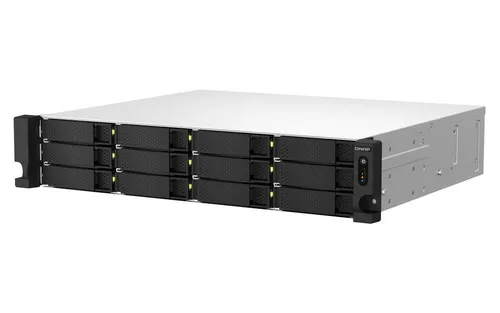 QNAP TurboStation TS-1264U-RP-8G NAS-Server - NAS-Server mit 12 Einschüben, ideal für Datenzentren und Unternehmen, bietet hohe Verfügbarkeit und erweiterbare Speicheroptionen.