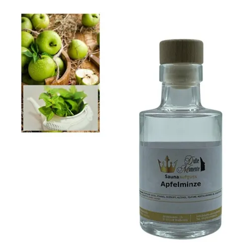 Dufte Momente Sauna-Aufgussset Apfel Minze 100ml in Glasflasche (1-tlg) vegan und ohne Tierversuche