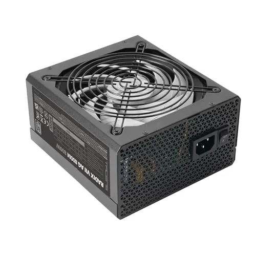 Tacens Radix VII AG 800, Vollmodulares 800W ATX-Netzteil, 10 Jahre Garantie, 80Plus Silver, +87% Wirkungsgrad, 140mm FDB-Lüfter mit AI-RPM Technologie, Japanische-Kondensatoren 105º, Schwarz