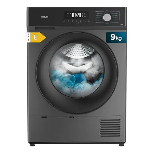 Cecotec Wäschetrockner 9Kg Bolero Dresscode Dry 9330 Steel. Entspricht A++, 15 Programme und Funktionen: automatisches Trocknen, einfaches Bügeln, Stop&Go, Delay Start und KidLock, Stahl