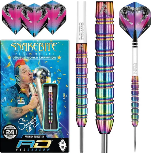 TARGET DARTS Peter Wright Snakebite 1 Dartpfeil 22g - Dartpfeile für Erwachsene, ausgestattet mit hochwertigen Wolfram-Spitzen für präzise Würfe und optimale Kontrolle.