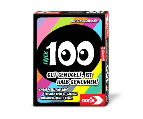 noris 606262066 - Trick 100 (Kartenspiel ab 8 Jahre) - rasantes Spiel zum Bluffen & Zocken für 2-6 Spieler, ca. 15 Min. Spiel-Dauer pro Spiele-Runde