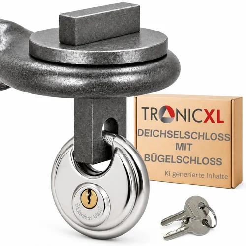 Deichselschloss Zuggabelschloss Diebstahlsicherung für Anhänger - Sichere Diebstahlsicherung für Anhänger mit robustem Diskusschloss von TronicXL. Ideal für den zuverlässigen Schutz Ihrer Anhänger und wertvollen Güter.