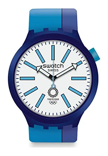 Swatch Unisex Analoger Quarz Uhr mit Kunststoff Armband SO27Z100