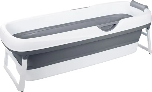 HelloBath® Faltbare Badewanne für Erwachsene XXL – Mobile Badewanne für Dusche & Outdoor (Dunkelgrau)